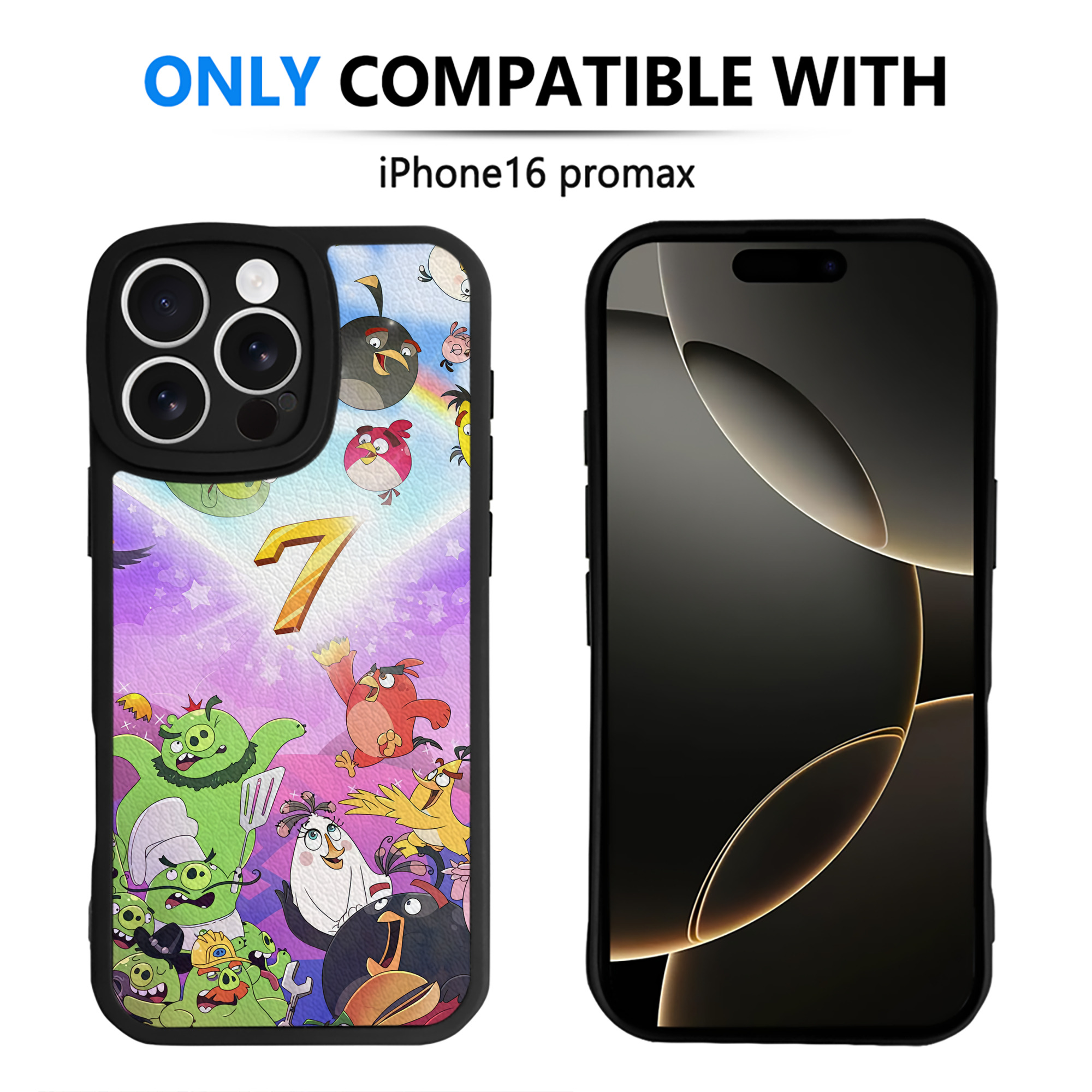 （画像用） Angry Birds アングリーバード 【iPhone 16シリーズ対応】シリコンスマホケース（レザー調） 材質：シリコン